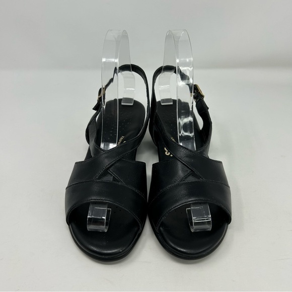 SAS Tripad Comfort Black Leather Slingback Small Wedge Sandals Size 6.5 W - Picture 4 of 14